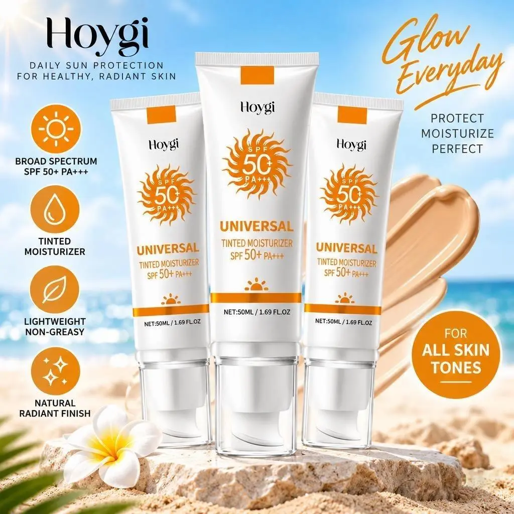 【BUY 2 GET 1 FREE】Hyaluronic UV Protection Facial Sunscreen Cream SPF50, Hydrate Brighten Non-Greasy Sweat-Resistant, Skin-Friendly Moisturizer for All Skin Types, Radiant Complexion Support Running Sunscreen Outdoor Golf Sunscreen