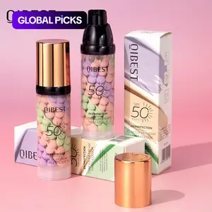 3-In-1 Color Correcting Primer SPF 50, Brightening Oil Control Moisturizer Cream, Long-Lasting Makeup Base for Flawless Skin Tone