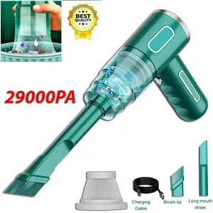 29000PA Strong Suction Cordless Handheld Vacuum, Mini Portable, 120W Motor, 2000mAh Battery, Washable HEPA Filter, 3 Nozzles for Car Auto Home Office Cleaning