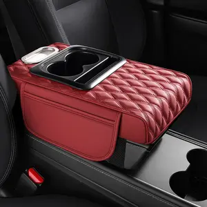 Leather car armrest cushion! This multi-functional pad holds cups, tissues, and storage—no more dangling arms on long drives! Solve all your road trip pain points for the price of a bubble tea!