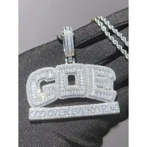 Rhinestone Decor Letter Design Pendant with Chain, Jewelry for Men, Street Trendy Charm, Hip Hop Jewelry for Party, Daily Decor, Trendy All-match & Exquisite Jewelry for Birthday Gift