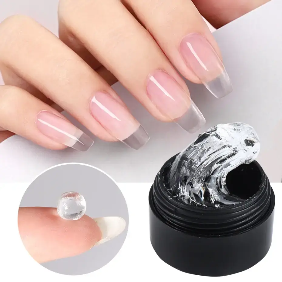 5ml Crystal Soft Solid Extension Nail Gel Clear Nude Pink Acrylic Carving Flower Jelly Shaping 3D Modeling Manicure Varnish Tool