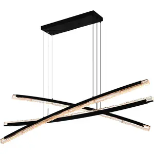 CWI Lighting Saber LED 70 inch Black Chandelier Ceiling Light 1710P70-3-101