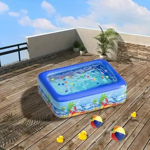 Durable PVC Inflatable Pool - Portable & Foldable For Indoor/Outdoor Fun, Includes Multiple Components