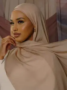 Women's Fashion Viscose Hijab Headscarf, Soft Long Sun Protection Scarf, New Style Plain Color Wraparound Shawl for Outdoor Use Bandana Modesty Muslims