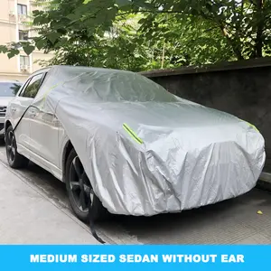 Car half-body sunshade cover (for sedans, no side panels), engine hood dust cover, provides sun protection and heat insulation, protects car paint, quick installation, and easy to store and carry.