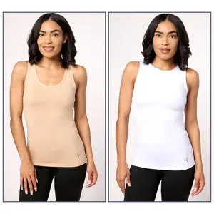Tommie Copper Set of Scoop & High Neck Compression Tank Tops