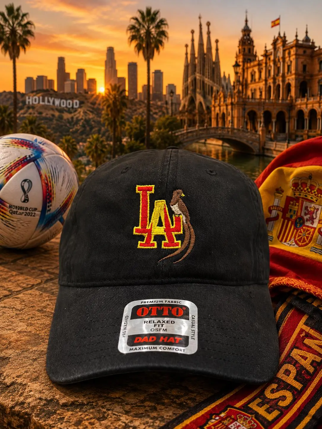LA Spain Embroidered Dad Hat | Los Angeles Hispanic Heritage Cap