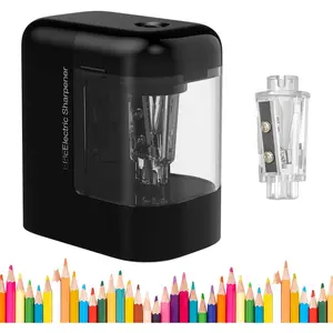 Electric Pencil Sharpener, Portable Pencil Sharpener for No.2 Pencils Colored Pencils,   Electric Pencil Sharpener for School, , Office, Black