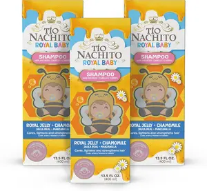 TIO Nachito Hypoallergenic Baby Shampoo with Royal Jelly & Chamomile - Gentle, Tear-Free Body Wash, 13.5 fl oz (Pack of 3)