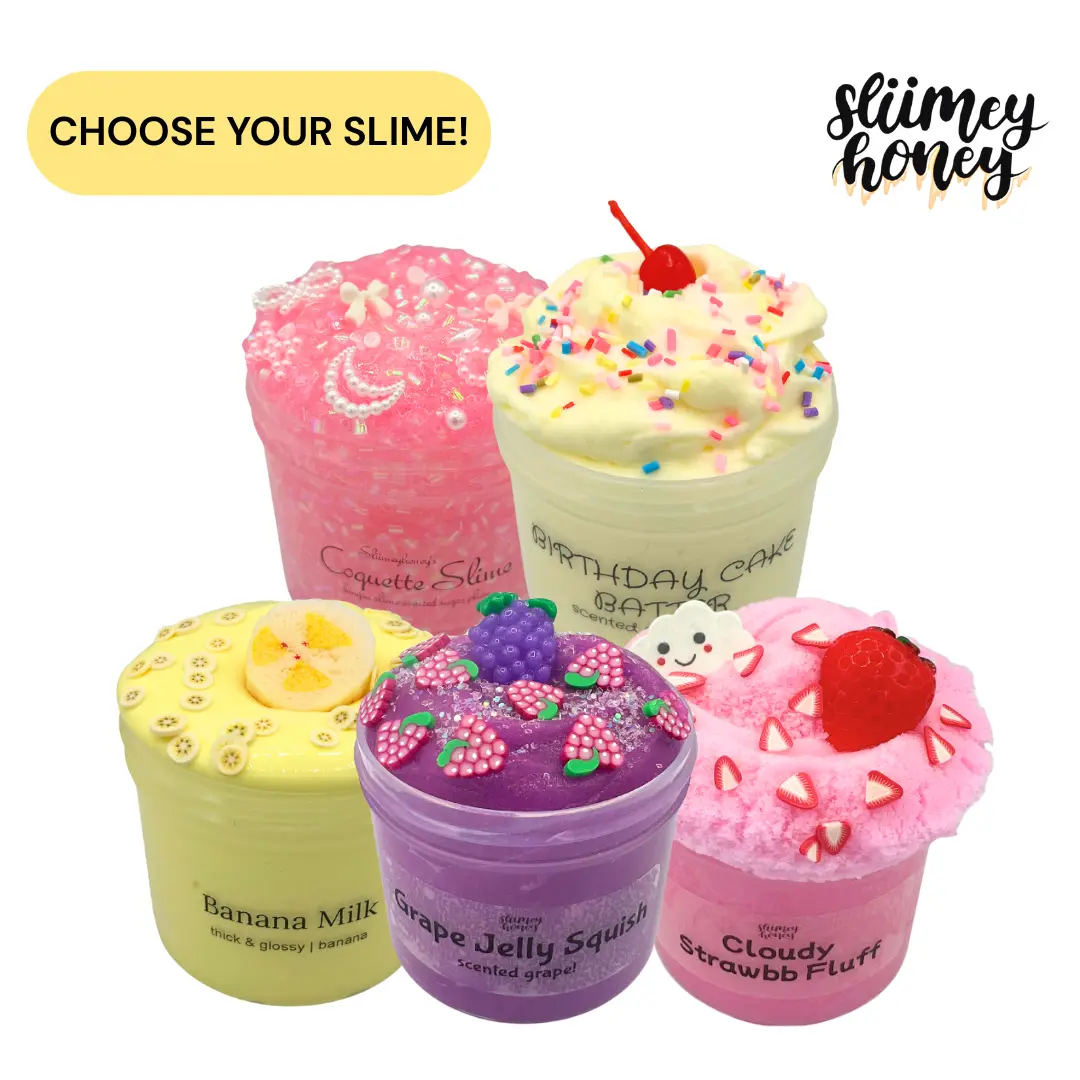 SLIIMEYHONEY: Choose Your Slime - Premium Scented Slime, 4oz., ASMR, Stress Relief, Fidget Toy, Best-Selling Cloud, Cloud Cream, Icee, Bingsu, Thick and Glossy Slimes