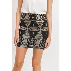 Women’s Sequin Pattern Mini Skirt – High Waist Bodycon Sparkly Clubwear for Party & Night Out