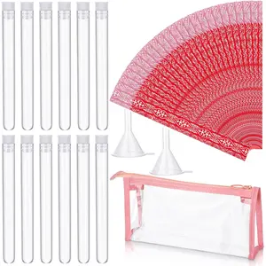 79 Pcs Secret Tampon Flask Set Includes 25 Pcs Tube Flasks Plastic Disguised Beverage Tubes 50 Tampon Reusable Wrappers 2 Clear Case 2 Funnel for Cruise Event Women