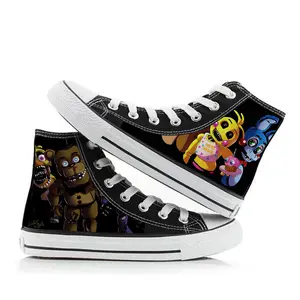 Graffiti print high-top canvas shoes, anime-themed casual shoes for men and women/couples.