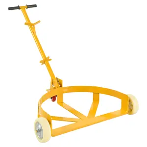 Donext 55 Gallon Drum Dolly 1200lbs Capacity with 2 Fixed PU Wheels & 1 Swivel Wheel Low Profile Steel Oil Drum Caddy Oil Barrel Drum Roller Hand Cart
