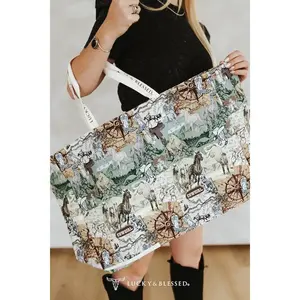 Multi Vintage Collage Large Tote