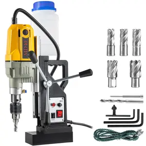Magnetic Drill 1100W, 1.57-Inch Boring Diameter, 2697 Lbf / 12000 N Holding Power, Portable Electric Mag Drill Press With 7 Bits, 580 RPM Maximum Speed For Metal And Woodworking, Home Improvement Projects