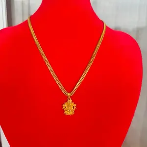 Everyday wear Gold plated chain of lord ganesh pendant/locket, ready to wear, good quality