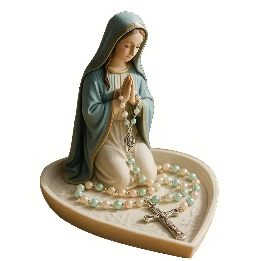 Virgin Mary Rosary Holder, Jewelry Stand, Religious Accessories, Elegant Design, Perfect for Prayer Beads, Faithful Gift Idea, Religious Decor