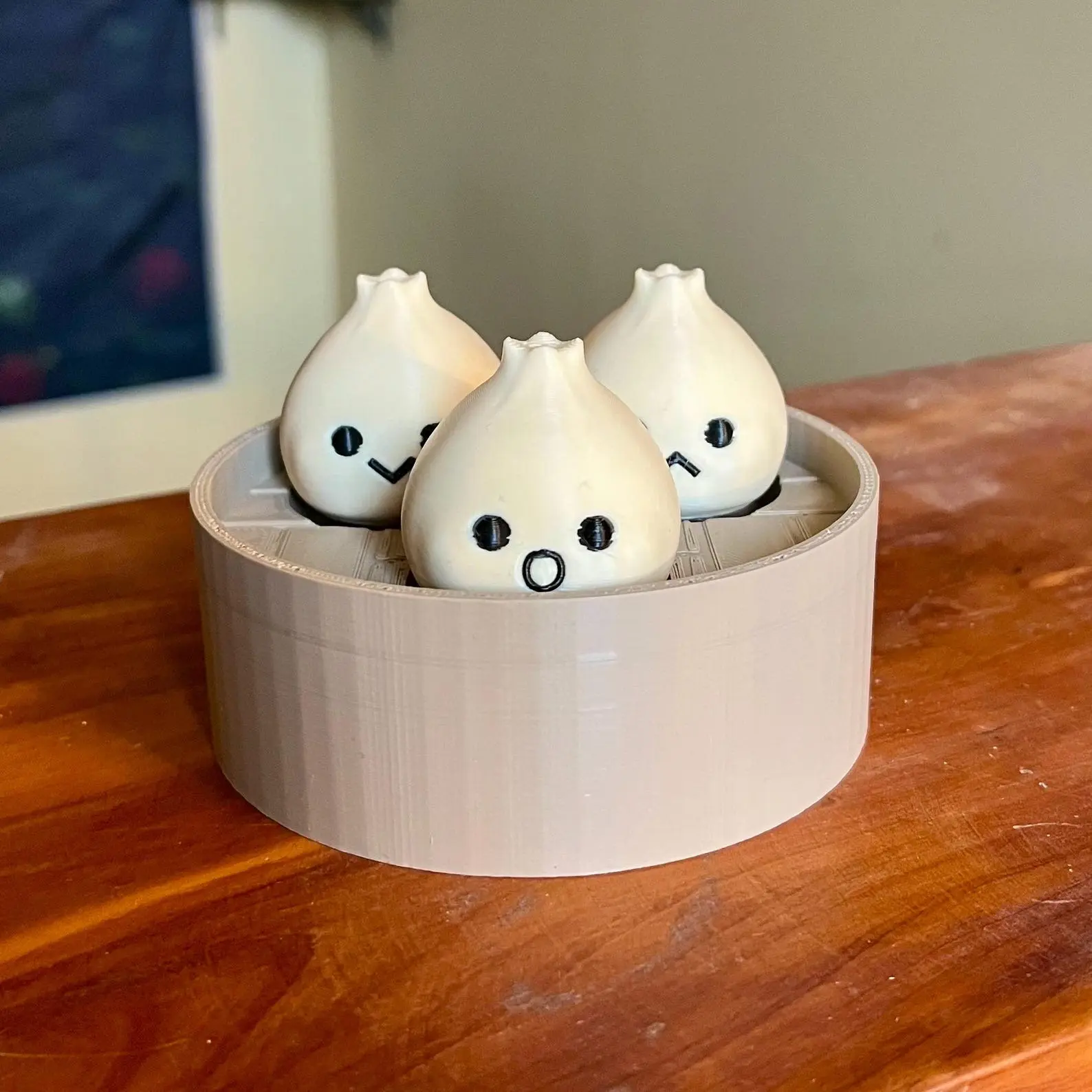 Basket of Dumplings Fidget Clicker Set - Key Cap Figure - Fidget Stim Gift Novelty Toy Figure - Full Color