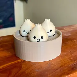 Basket of Dumplings Fidget Clicker Set - Key Cap Figure - Fidget Stim Gift Novelty Toy Figure - Full Color