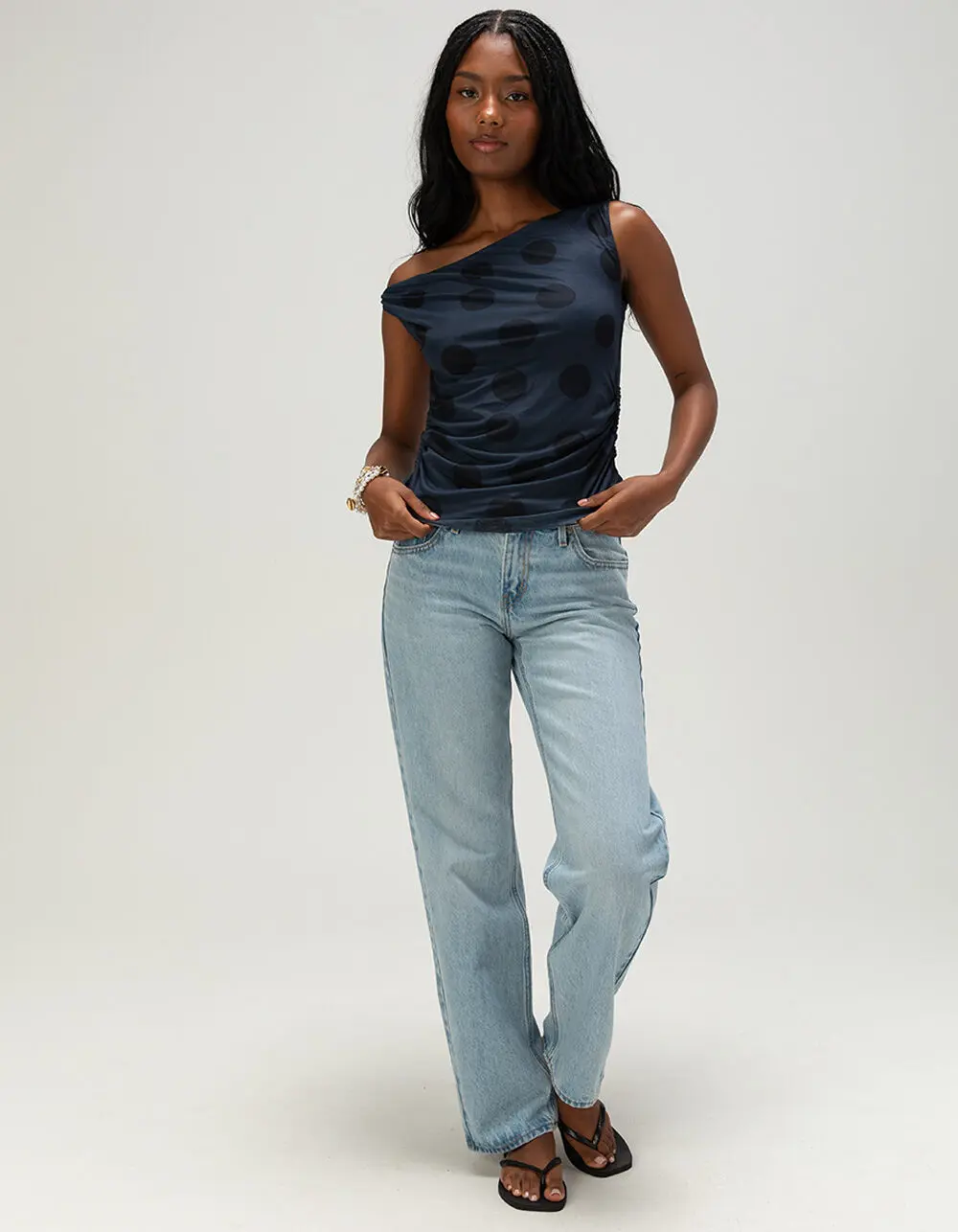 LEVI'S Premium Low Womens Straight Jeans - Blasted Stone Clean