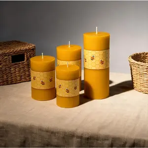 Prayer Candle No Smoke Scented Wax Beeswax Decorative Candles, Wax Tower Candle, Ideal for Relaxing Atmosphere & Home Decoration, Relaxing Pressure Candles