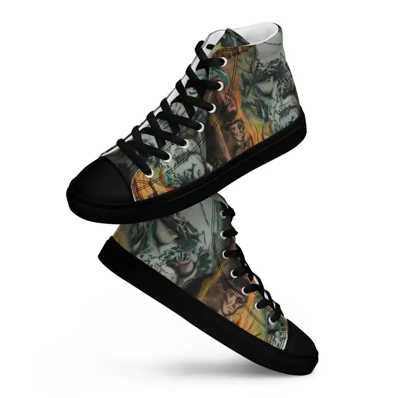 Vintage Frankenstein Canvas Shoes Inspired by Classic Horror Dreams