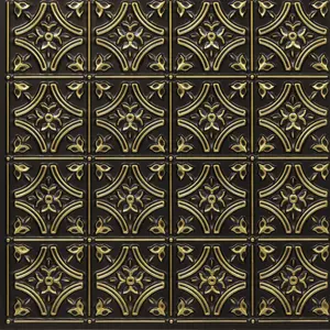 From Plain To Beautiful Gothic Reims Glue Up PVC Faux Tin Ceiling Tile - 2 ft. x 2 ft. (100 sq. ft./case)