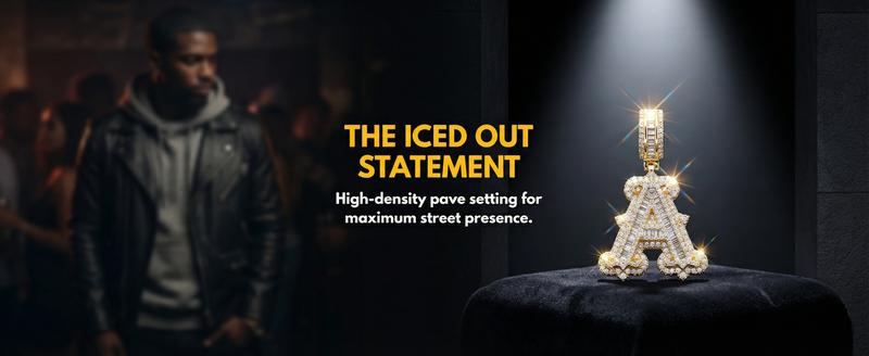 Personalized lced-out Bubble Initial NecklaceFor Men HipHop Zirconia Letter Necklace ForWomen 24 inchesLong Stainless Steel RopeChainT26 Alphabet Neckiace For WomenCharms