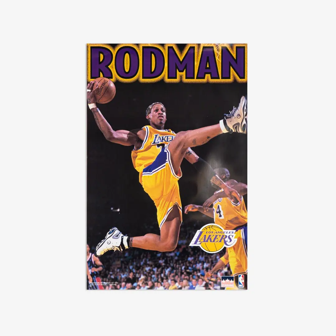 DENNIS RODMAN LAKERS VINTAGE POSTER