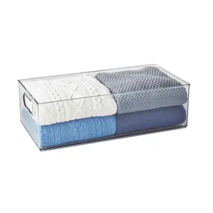 The Home Edit Everything XL Storage Bin Clear Plastic Stackable Organizer, 10" x 20" x 6"