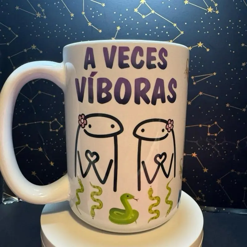 Ceramic Coffee Mug, Lightweight Reusable Animal Character Snake Motif Cup with Heart Accents - Washable Kitchen Drinkware for Snake Enthusiasts, Coffee Mugs, Ceramic Mugs