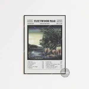 Fleetwood Mac Retro Newspaper poster Print, Tango in the Night Poster, Fleetwood Mac Poster, Album Cover Poster