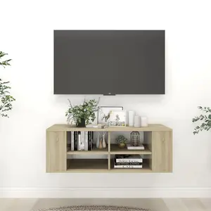 Wall-Mounted TV Cabinet Sonoma Oak 40.2"x13.8"x13.8" Engineered Wood