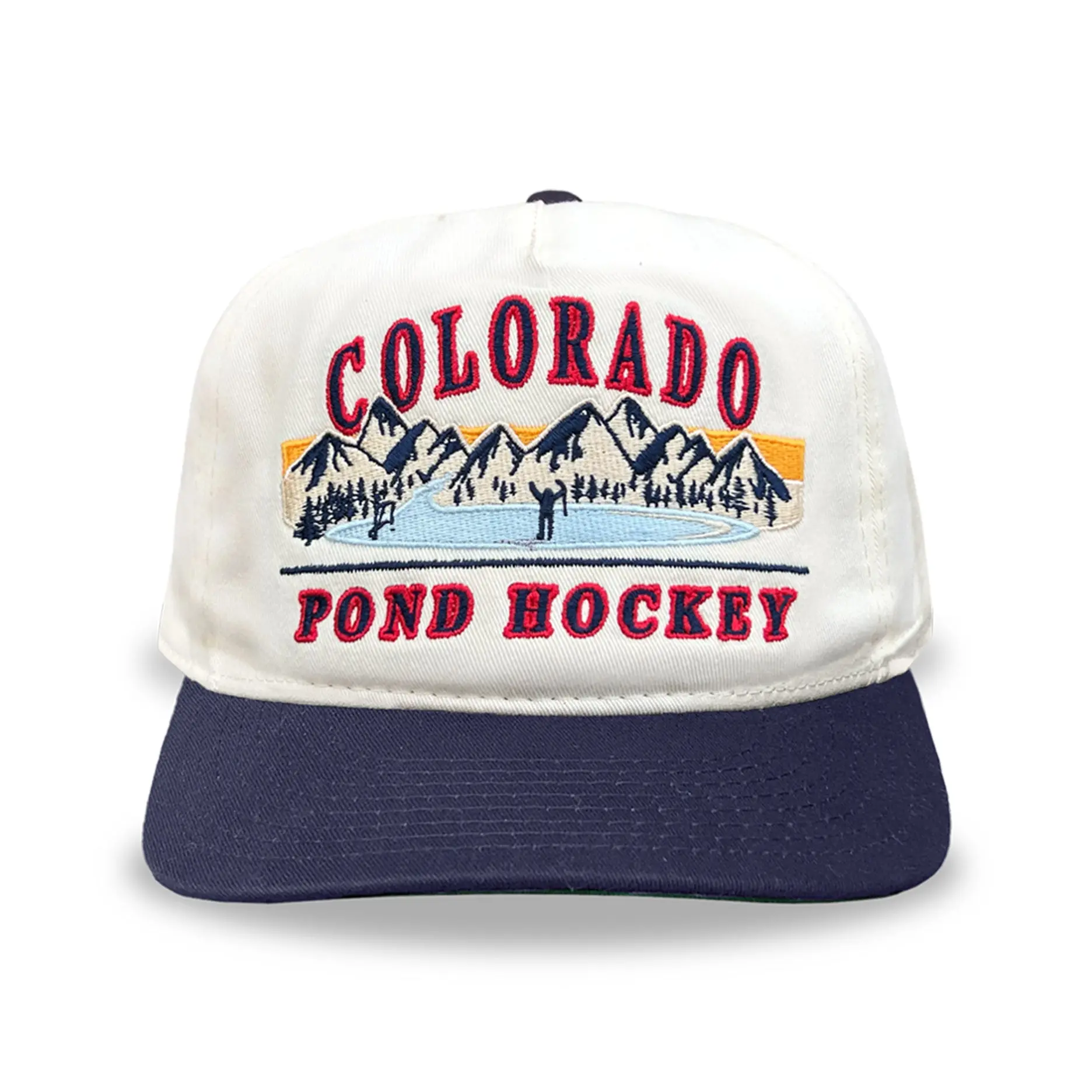 Colorado Pond Hockey Snapback: Cream