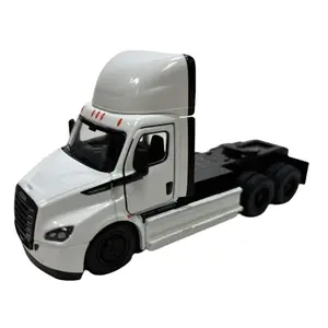 KINSMART 1:62 Scale White Freightliner Cascadia Diecast Model Truck with Openable Doors & Pull Back Action Officially Licensed Product