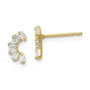 14k Madi K CZ Arch Post Earrings (0.64 grams)