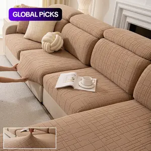 Solid Color Sofa Cover, 1 Count Soft Comfortable Sofa Slipcover, Sofa Protector for Home Living Room, Sofa Protector for Home Living Room, Elastic Sofa Slipcover #GLOBAL PICKS