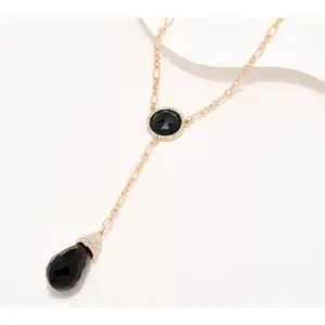 Joan Rivers Lariet Necklace with Faceted Teardrop