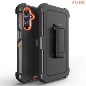 For Samsung Galaxy A15 5G Shockproof Rugged Phone Armor Case Cover +Clip Belt