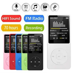 Portable Digital MP3-MP4 Player with Noise Conduction, Rechargeable Battery, Lossless Audio, Built-in Microphone, USB Connectivity, Memory Card Support, Compact Screen, AVI Compatibility for Sport Use