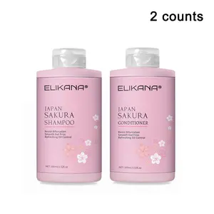 Cherry Blossom Shampoo Set - Contains collagen, vitamins, and argan oil to provide deep moisturization for hair, making it thicker. The nourishing formula promotes scalp health, making hair softer and smoother, suitable for daily use.