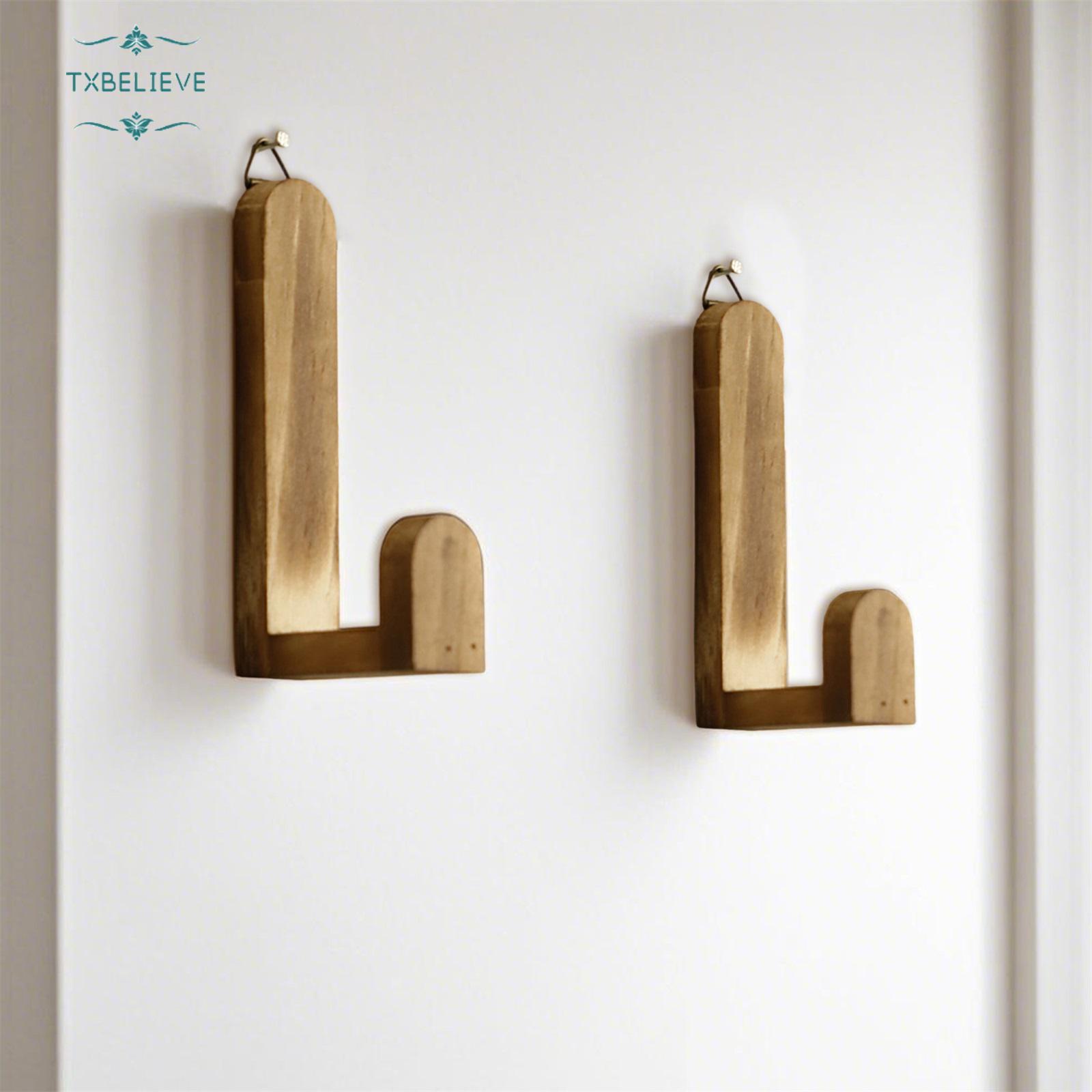 Rustic Wooden Wall Hook, Handmade Bohemian Coat and Hat Hanger for Entryway, Bedroom, Bathroom - Decorative Mounted