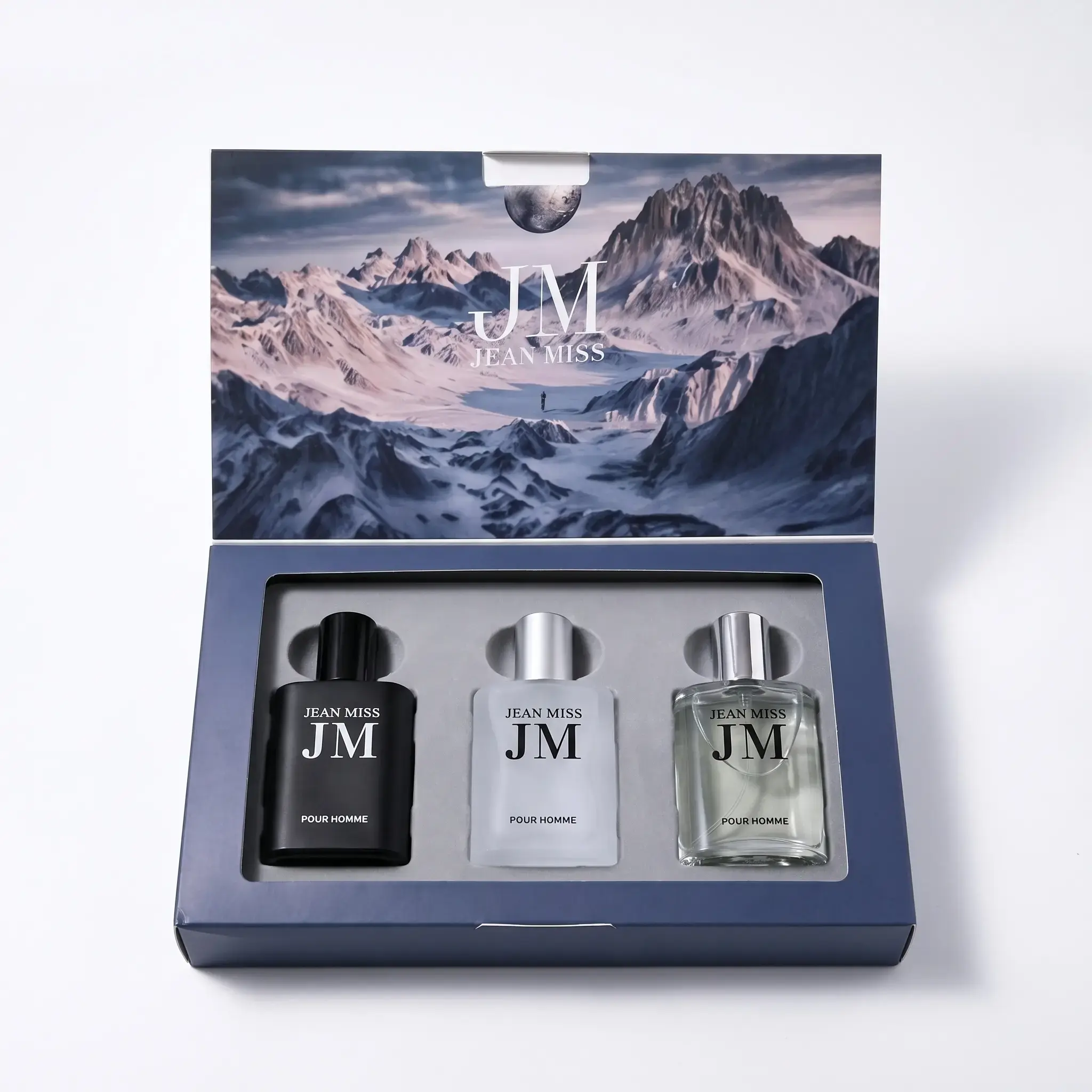 JEAN MISS Men's 3-Piece Perfume Gift Box Set - 30ML Each Long-Lasting Cologne Trio (Ocean, Cedarwood, Amber), Travel-Size, Daily Use, Holiday Gift