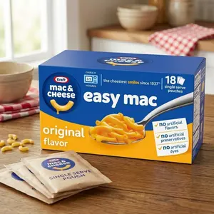Kraft Easy Mac and Cheese - 18 Packets | No Artificial Flavors, Preservatives, or Dyes