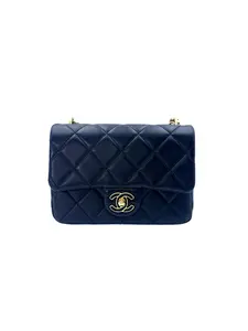 Pre-owned CHANEL leather Crossbody Bags 22P Black Quilted Mini Flap Bag With Gold Hardware(T2***8C) CC1514