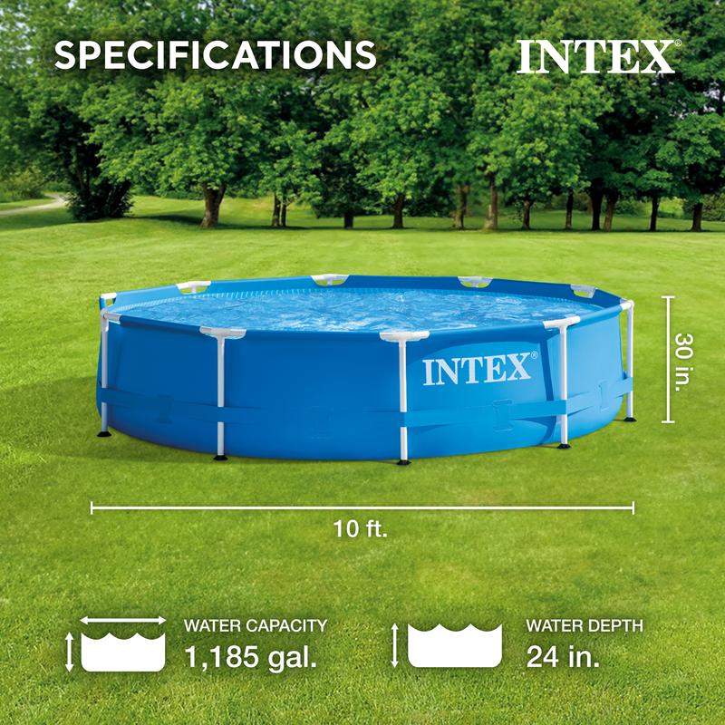 Intex Outdoor Rectangular/Round Frame Above Ground Swimming Pool, Pink/Blue 23-30 Inches Deep (pump not included)