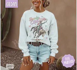 Howdy Easter Sweatshirt, Trendy Women's Spring Crewneck