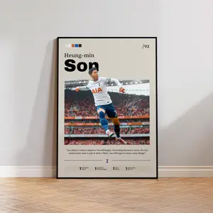HeungMin Son Poster Art Print, Son Tottenham Soccer Wall Decor, Football Star Artwork, Soccer Fan Gift, Sports Wall Art, Home Decor 45768 190